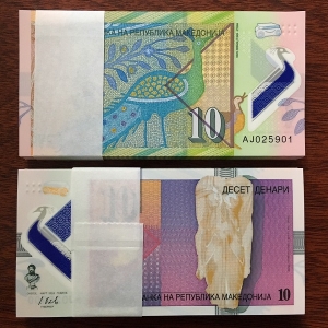 Tiền Macedonia polymer chim khổng tước - 100 tờ