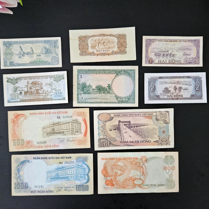 Combo 10 tờ tiền xưa Việt Nam từ năm 1964-1991
