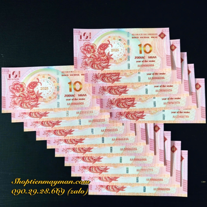 Tiền Con Rắn Macau (10 Patacas) Lưu Niệm Lì Xì Tết 2025