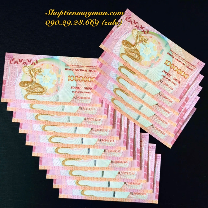 Tiền Con Rắn Macau (1 triệu Patacas) Lưu Niệm Lì Xì Tết 2025