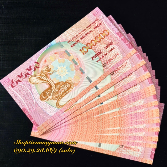 Tiền Con Rắn Macau (1 triệu Patacas) Lưu Niệm Lì Xì Tết 2025