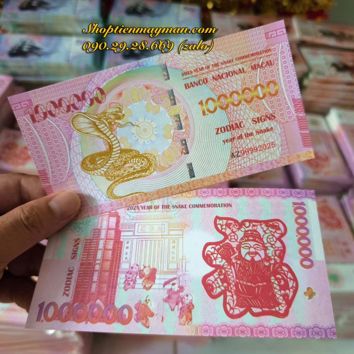 Tiền Con Rắn Macau (1 triệu Patacas) Lưu Niệm Lì Xì Tết 2025
