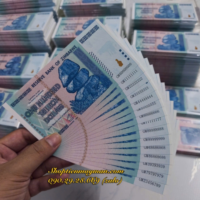 Tiền Lưu Niệm 100 Ngàn Tỷ Zimbabwe 