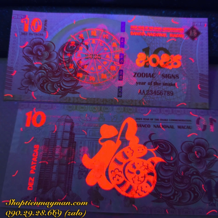 Tiền Con Rắn Macau (10 Patacas) Lưu Niệm Lì Xì Tết 2025
