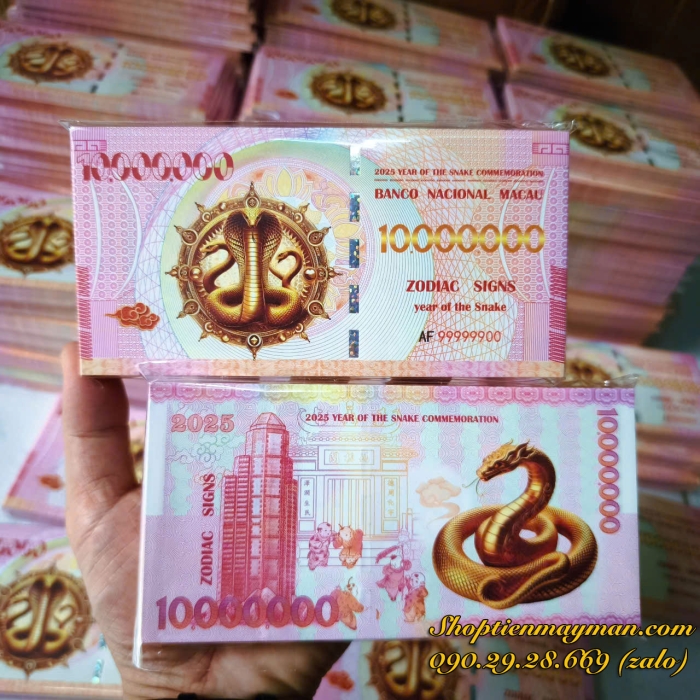 Tiền Con Rắn Macau (10 triệu Patacas) Lì Xì Tết Ất Tỵ 2025