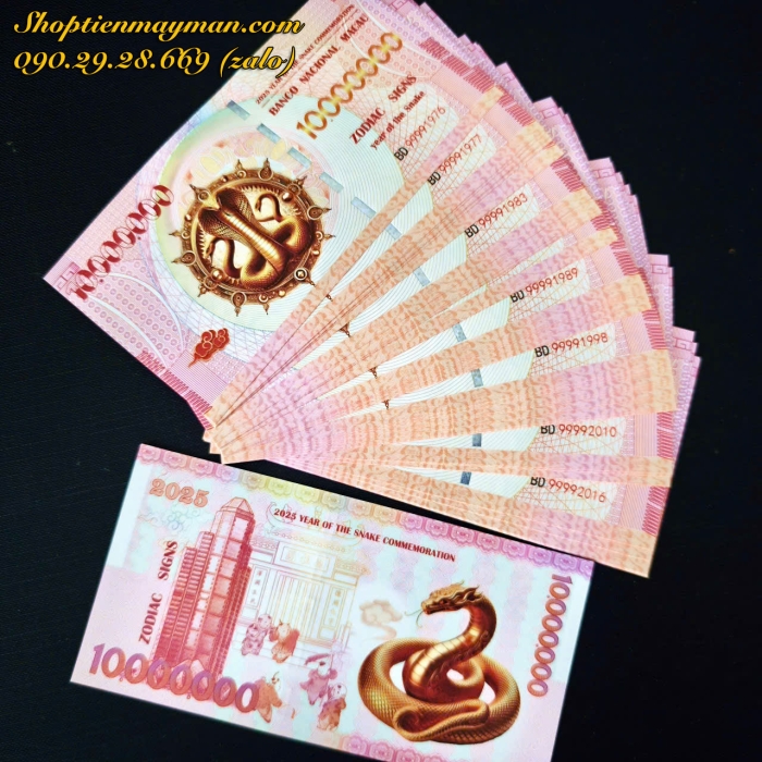 Tiền Con Rắn Macau (10 triệu Patacas) Lì Xì Tết Ất Tỵ 2025